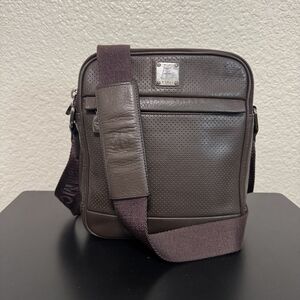 MCM Dark Brown Leather Messenger Bag